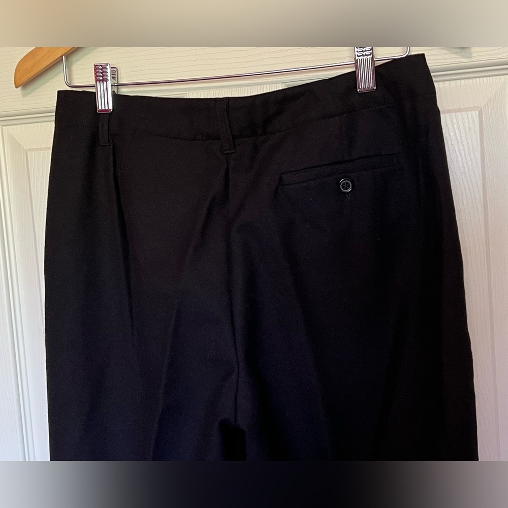 Brooks Brothers Women’s Black Stretch Wool Pants Sz 8 EUC Flat Front Straight Lg - Picture 5 of 14